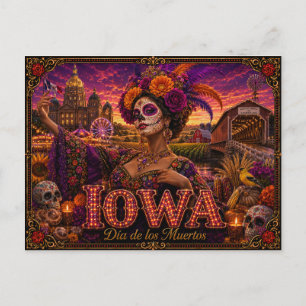 Carte Postale Iowa Día de los Muertos Rétro