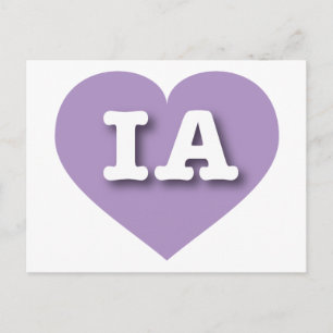 Carte Postale Iowa Lavender Heart - I love IA