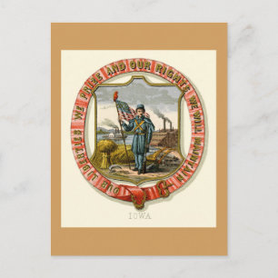 Carte Postale Iowa Les Armes D'État (1876)