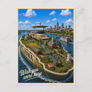 Carte Postale Iowa Wish You Were Here Série des États