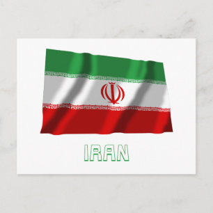 Carte Postale Iran - Drapeau portant le nom