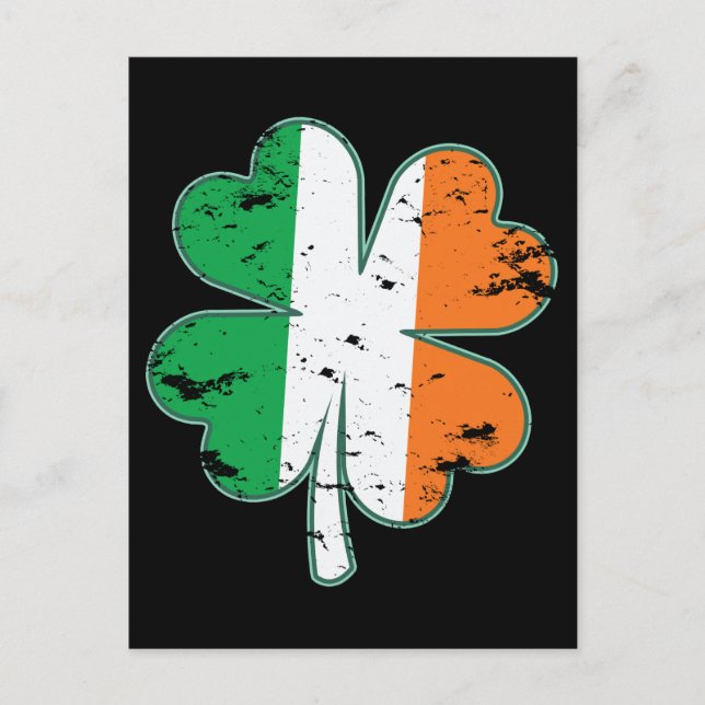 Carte Postale Ireland Flag Patriotic Irish Clover St.Patty's Day (Devant)