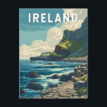 Carte Postale Ireland Illustration Travel Art Vintage<br><div class="desc">Ireland retro vector travel design. From the lively streets of Dublin and Galway to the breathtaking Cliffs of Moher and Wild Atlantic Way,  Ireland offers travelers a perfect blend of history,  charm,  and natural beauty.</div>