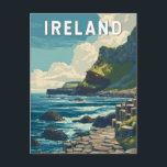 Carte Postale Ireland Illustration Travel Art Vintage<br><div class="desc">Ireland retro vector travel design. From the lively streets of Dublin and Galway to the breathtaking Cliffs of Moher and Wild Atlantic Way,  Ireland offers travelers a perfect blend of history,  charm,  and natural beauty.</div>