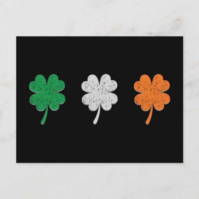 Carte Postale Ireland Shamrock Clover Flag (Devant)