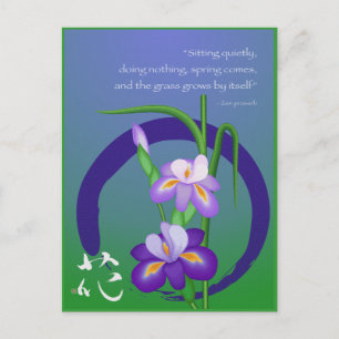 Carte Postale Iris avec cercle Enso et sagesse zen