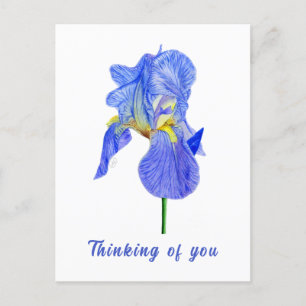 Carte postale Iris Bleu Pensant à Toi