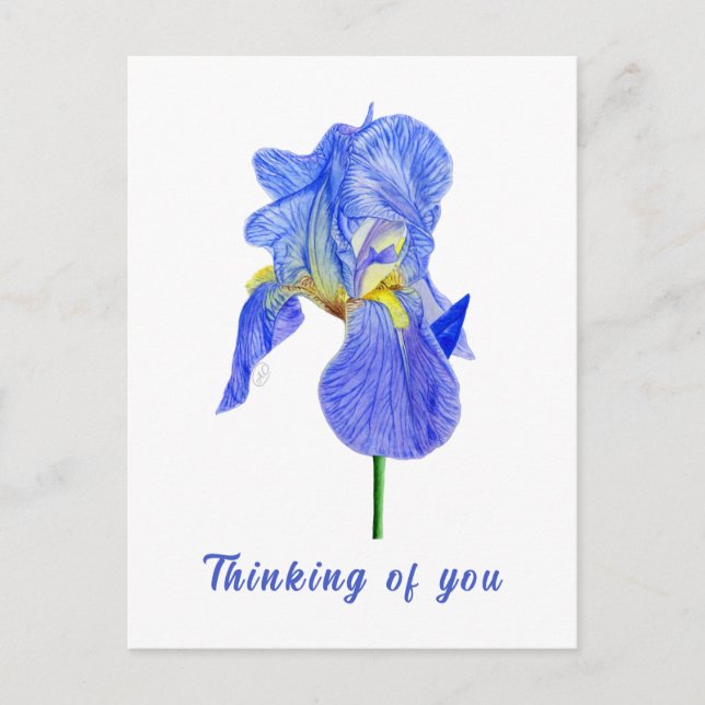 Carte postale Iris Bleu Pensant à Toi (Devant)