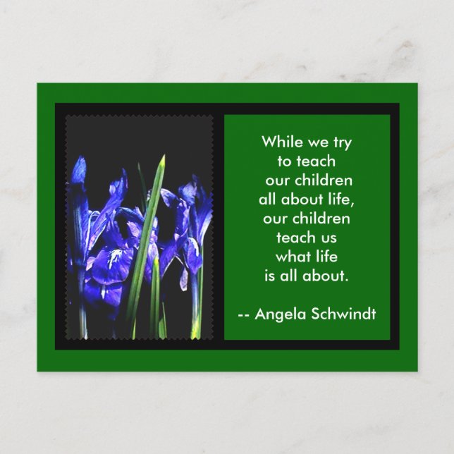 Carte Postale Iris Card 2 CadresMUSÉE Zazzle Cadeaux Vert (Devant)
