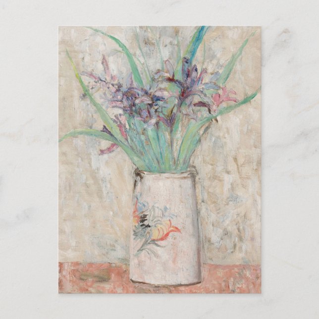 Carte Postale Iris dans un vase de fleurs blanc | Tadeusz Makows (Devant)