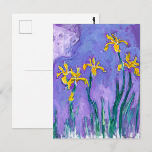 Carte Postale Iris jaunes avec nuage rose Claude Monet