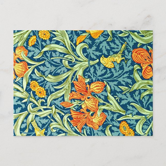 Carte Postale Iris, popular design by William Morris, (Devant)