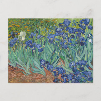 Carte Postale Irises bleu vert jaune Van Gogh