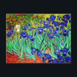 Carte Postale Irises par Vincent Van Gogh<br><div class="desc">Vincent Van Gogh Irises. Peint en 1889, il fait partie du tableau qu'il a créé dans l'asile Saint Paul-de-Mausole à Saint-Rémy-de-Provence en France. C'est une peinture à l'huile. Cette peinture à l'huile de paysage de beaux-arts représente un champ de plantes de fleurs d'iris. Vincent Van Gogh était un artiste célèbre....</div>