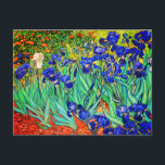 Carte Postale Irises par Vincent Van Gogh<br><div class="desc">Vincent Van Gogh Irises. Peint en 1889, il fait partie du tableau qu'il a créé dans l'asile Saint Paul-de-Mausole à Saint-Rémy-de-Provence en France. C'est une peinture à l'huile. Cette peinture à l'huile de paysage de beaux-arts représente un champ de plantes de fleurs d'iris. Vincent Van Gogh était un artiste célèbre....</div>