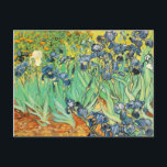 Carte Postale Irises - Van Gogh - c1889<br><div class="desc">Montrez aux gens votre style et votre raffinement avec cette reproduction d'une oeuvre d'art fine intitulée "Irises" par Vincent van Gogh. Peinture d'iris bleus poussant dans un champ. Peint vers 1889</div>