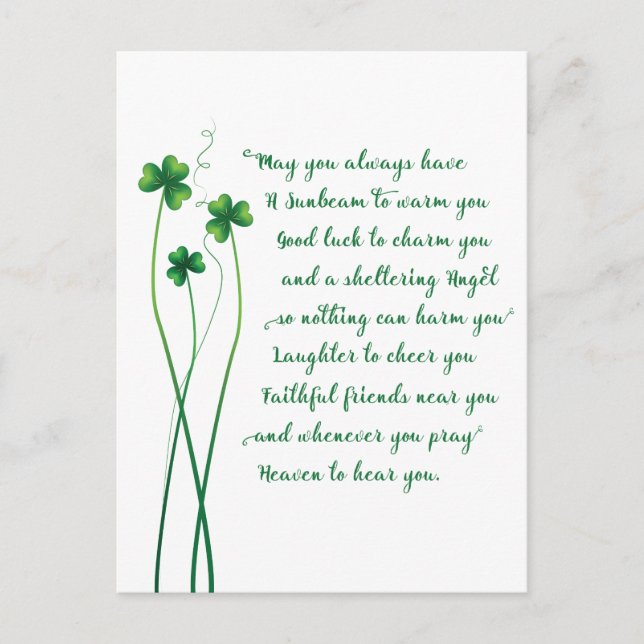 Carte postale Irish Blessing Calligraphy (Devant)
