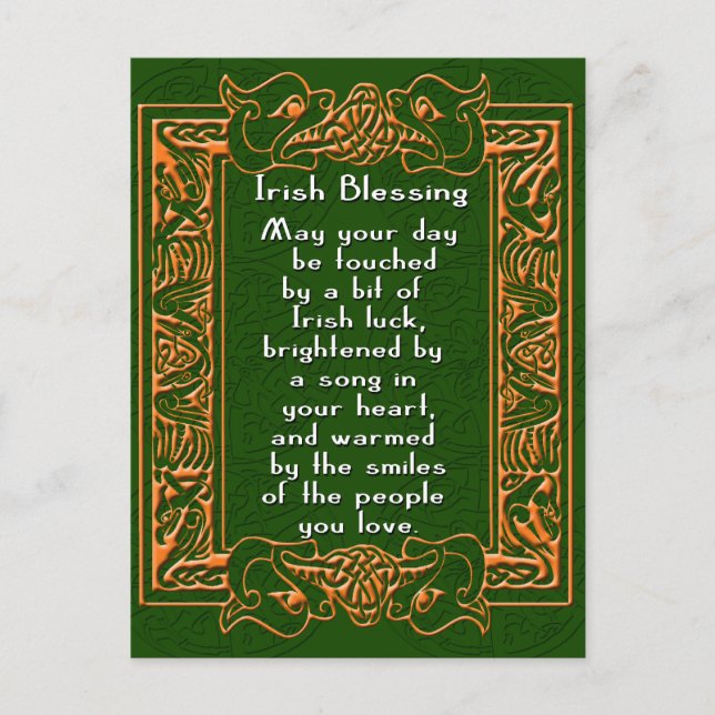 Carte Postale Irish Blessing with Celtic Font and Background (Devant)