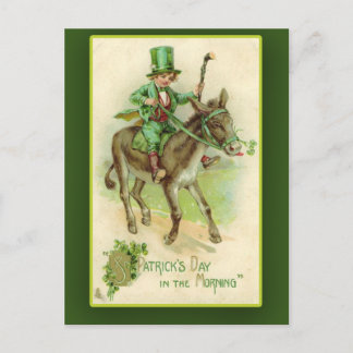 Carte Postale Irish Boy sur Donkey St. Patrick's Day Cards