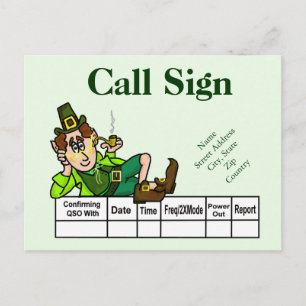 Carte Postale Irish Leprechaun Ham Radio QSL Card Personnaliser