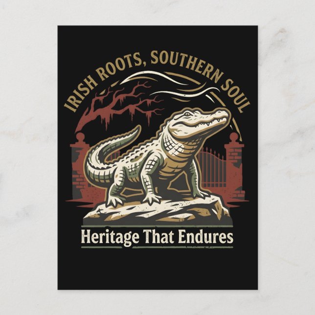 Carte Postale Irish Roots Southern Soul Alligator (Devant)