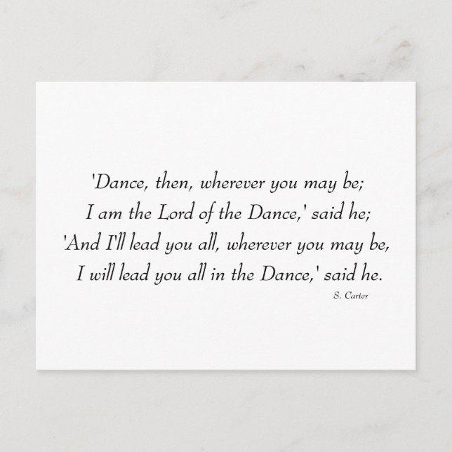 Carte Postale Irish Step Dance - Lord du choeur de danse (Devant)