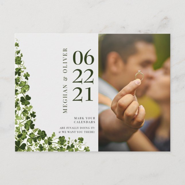 Carte Postale Irish Stylized Shamrock Leafy Foliage  (Devant)