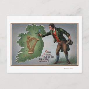 Carte Postale Irishman propose des Shamrocks à l'Irlande