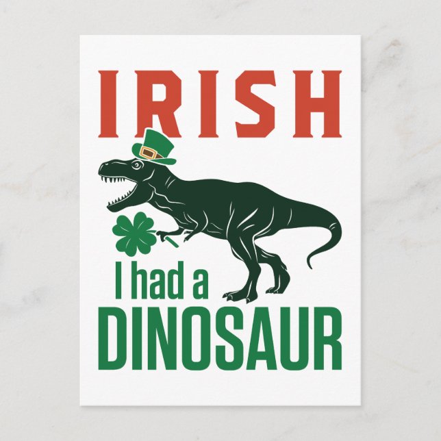 Carte Postale Irlandais J'ai eu un Jour de la Saint Patrick dino (Devant)