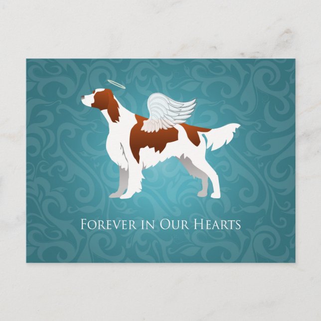 Carte Postale Irlandais rouge et blanc Setter Pet Memorial Chien (Devant)