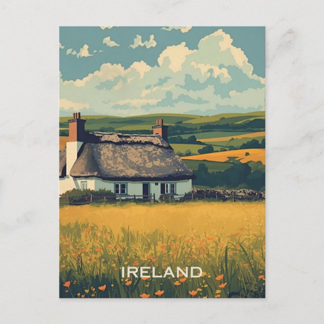 Carte Postale Irlande Cottage (Devant)