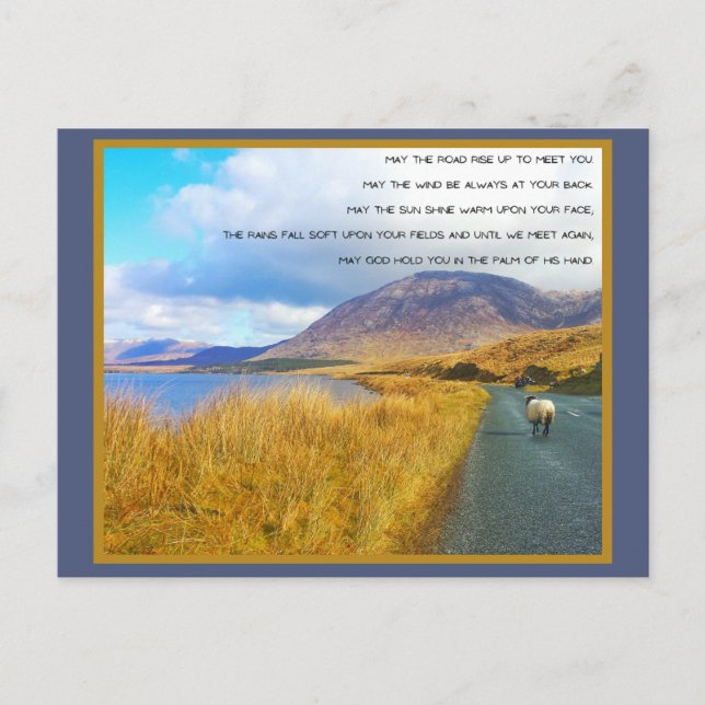 Carte Postale Irlande Paysage photo avec proverbe irlandais (Devant)