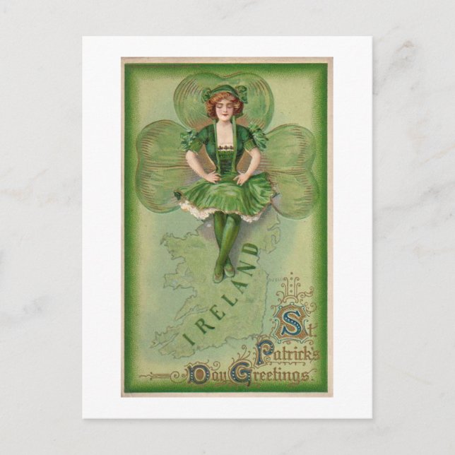 Carte Postale Irlande St Patrick's Day Greeting - Vintage (Devant)