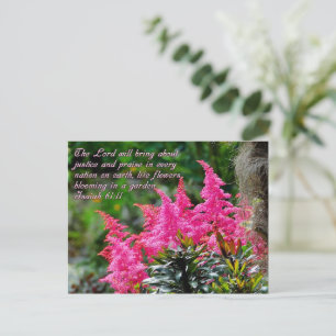 Carte Postale Isaïe 61:11 Pink Floral Inspirational