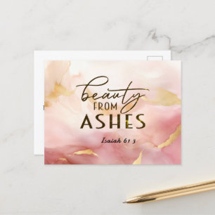 Carte Postale Isaïe 61 3 Beauté de Ashes Bible Verse Rose