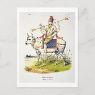 Carte Postale Ishana ou Shiva, gravée par C. de Motte (1785-183