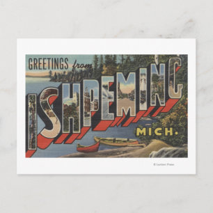Carte Postale Ishpeming, Michigan - Scènes de grandes lettres