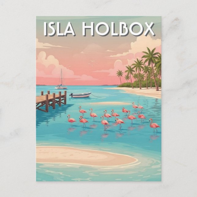 Carte Postale Isla Holbox Voyage Plage au Mexique (Devant)