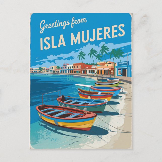 Carte Postale Isla Mujeres Mexique Vintage (Devant)