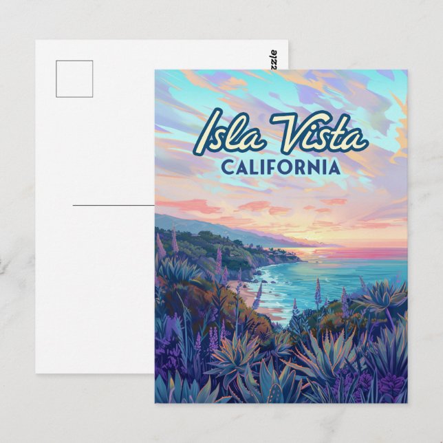 Carte Postale Isla Vista Californie Père Noël Barbara Goleta Col (Devant / Derrière)