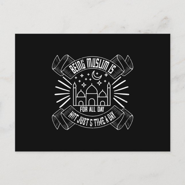 Carte Postale Islam - Être Musulman est pour toute la journée (Devant)