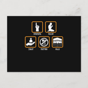 Carte Postale Islam Shahada Salah Hajj Mecque Allah Cadeau Musul