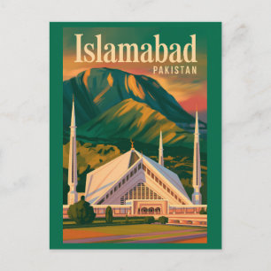 Carte Postale Islamabad Pakistan Mosquée Faisal Illustration
