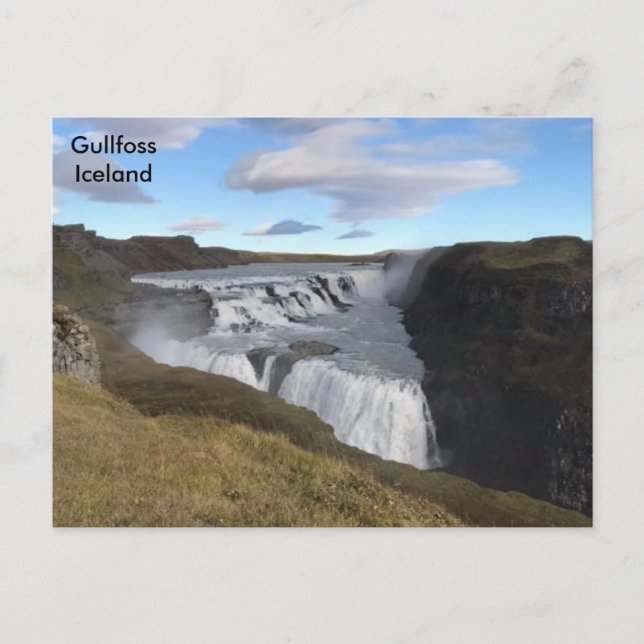 Carte Postale Islande - Cascade de Gullfoss (Devant)