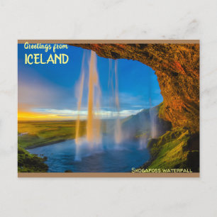 Carte Postale Islande - Cascade de Skogafoss