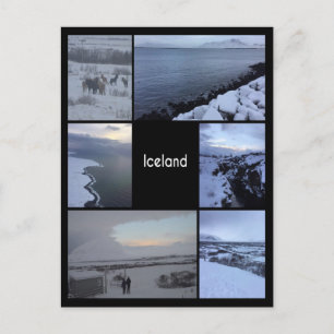 Carte Postale Islande Collage du paysage d'hiver