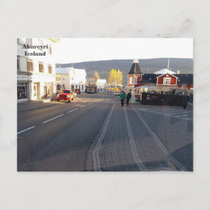 Carte Postale Islande, rue d'Akureyri