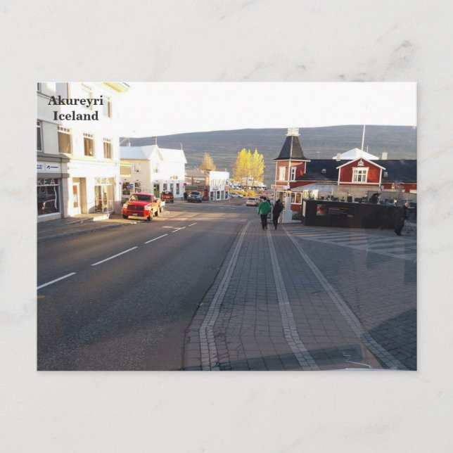 Carte Postale Islande, rue d'Akureyri (Devant)