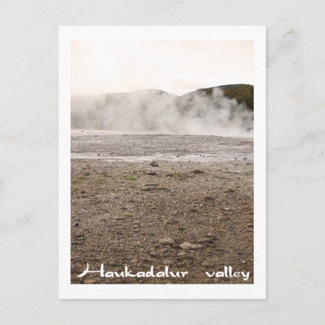 Carte Postale Islande, vallée de Haukadalur (Devant)