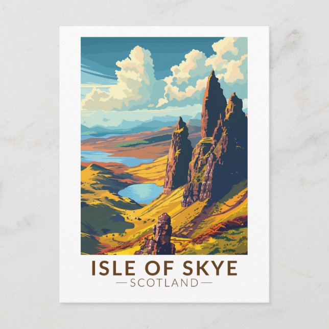 Carte Postale Isle of Skye Scotland Travel Art Vintage (Devant)